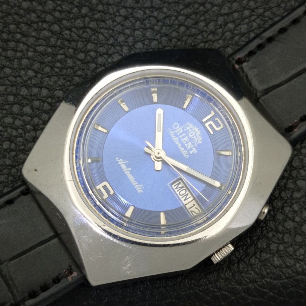 VINTAGE ORIENT AUTOMATIC 46943 JAPAN MENS BLUE COLOR DIAL