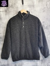 Tenson Grey Black Knit Fleece Snap Pullover Jacket Size L Outdoor Warm ch3