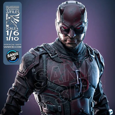 Daredevil, Marvel, 1/4-1/24, Figur, Unbemalt, 3D-Druck, Statue, Sanix3D, MFW