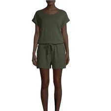 LOFT  MILITARY GREEN BACK KEYHOLE BUTTON BLOUSON JUMPSUIT ROMPER SIZE: S NWT