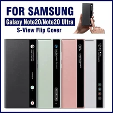 Mirror Smart View Flip Case For Galaxy Note 20 Ultra Phone LED Cover S-View Case
