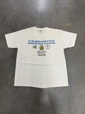 Argentina 2002 World Cup Soccer White T Shirt Vintage Y2K Large Men's RARE