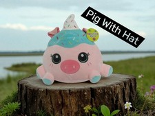 Linzy Toys Smoochy Pals- Pig with Birthday Hat- 12" NWT