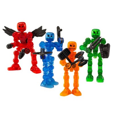 Zing Klikbot, Complete Set of 4 Poseable Action Figures with Weapons, Translu...