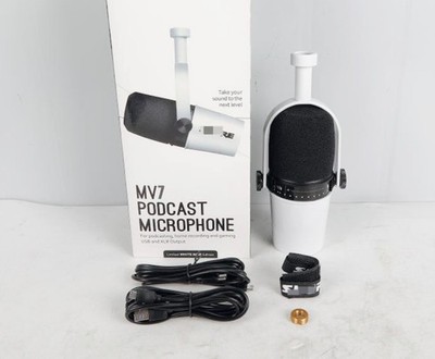 NEW MV7 USB XLR Podcasting Dynamic Microphone - White US