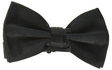 Men's Solid Bow Tie One Size Black