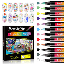 12 Colors Nail Art Pens Set Nail Polish Pens,Quick Drying Nail Art Painting Pens