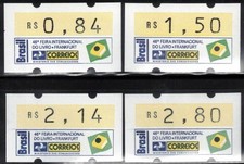 Brazil MI#6 Set of 4 ATM/CVP/Frama stamps MNH