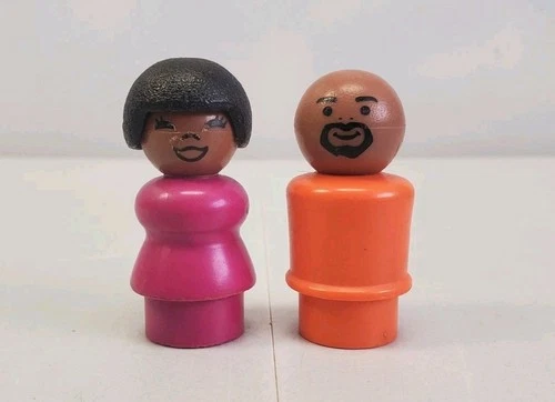 Vintage Fisher Price Little People Sesame Street Susan and Gordon Figures