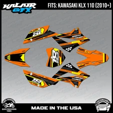 Graphics Kit for Kawasaki KLX110 KLX110R/RL (2010-2024) Warrior-Orange