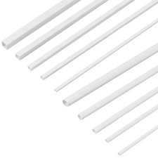40Pcs 10 Sizes round and Square ABS Plastic Hollow Tubes 3/4/5/6/8Mm Plastic Bar