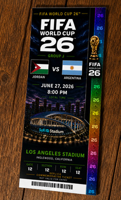 FIFA World Cup Aregentina vs  Jordan 2026 commemorative ticket customizable