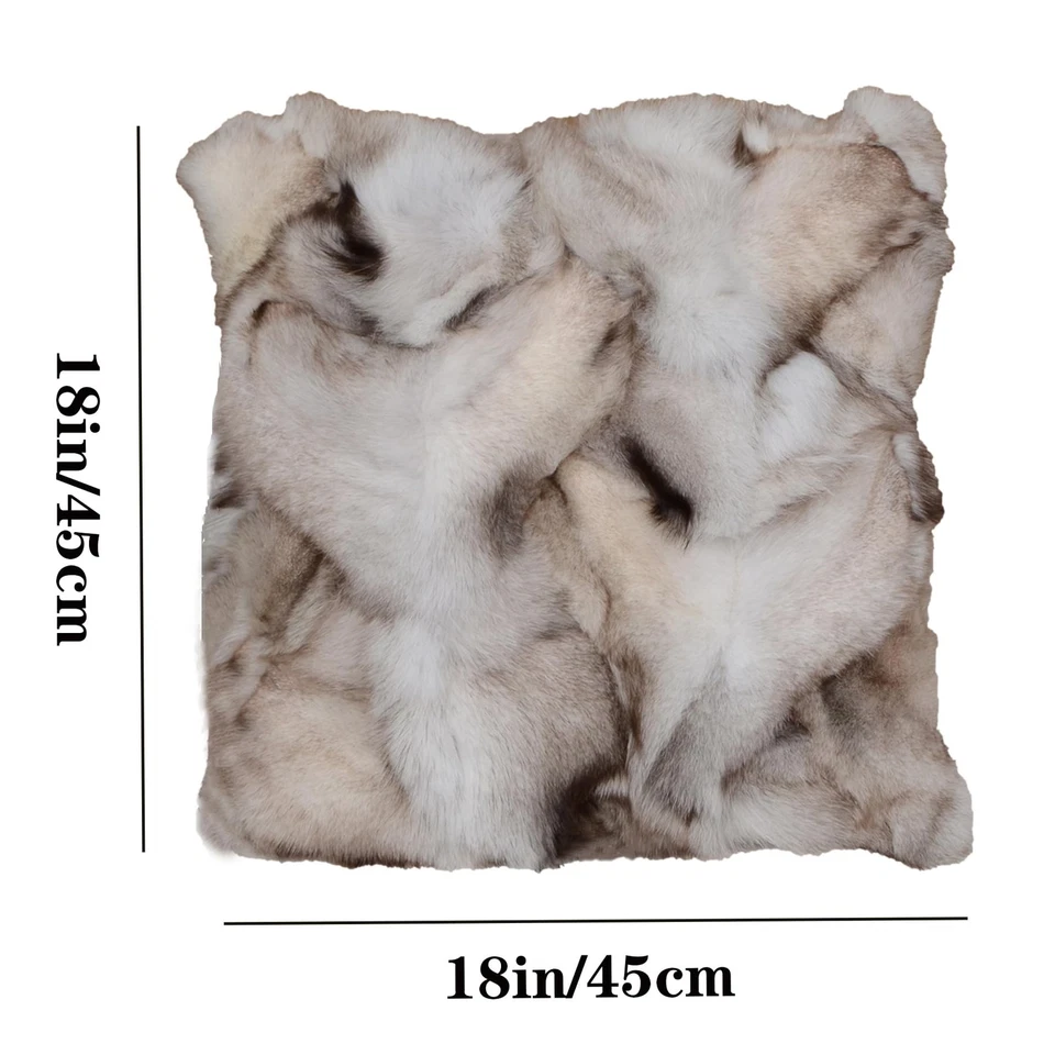 豪华狐狸皮毛皮枕套拼贴天然狐狸蓬松扔皮... — 第 3/4 张图片