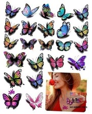 30 Count 3D Butterflies and Flowers Tattoo Stickers - 30 Count Pack of 1