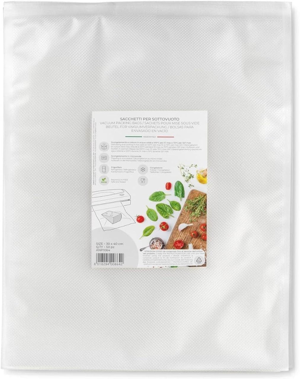 Sacchetti Sottovuoto Alimenti 30x40 Professionali - Pack 50 Pezzi