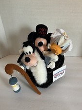 NWT Disney Store 2000 Bean Bag Set - Hat w/Mickey, Donald Duck  Goofy