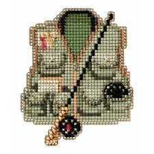 Fishing Vest Bead Cross Stitch Kit Mill Hill 2016 Spring Bouquet MH181614
