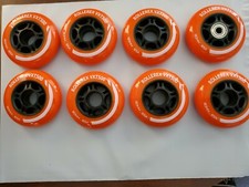 Rollerex VXT500 Inline Indoor/Outdoor Skate Wheels-8-Pack-SUNRISE ORANGE 80mm