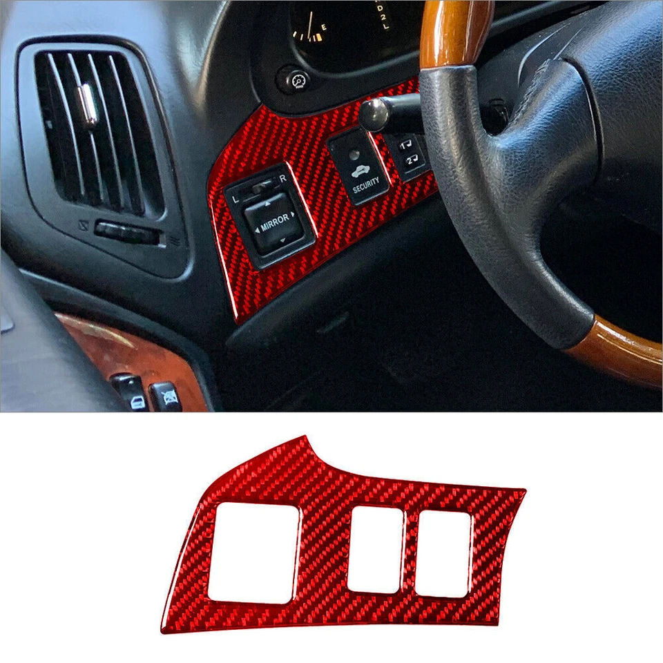 Kit de cubierta interior completo de fibra de carbono roja de 20 piezas para Lexus RX300 1988-2003 Foto 4 de 4