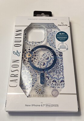 New iPhone 15 Pro Max Carson & Quinn Medula Blue Clear MagSafe Case