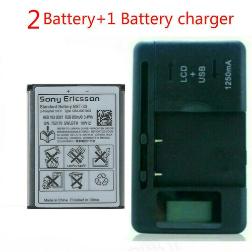 Sony Ericsson BST-33 battery+LCD universe charger G502 K800 K810 W595 W950 k850 - Afbeelding 1 van 6