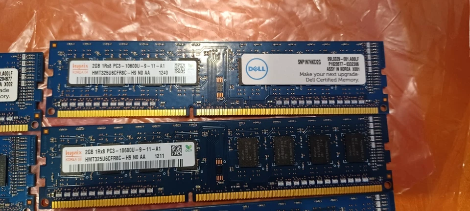 Lot 6x Hynix 2GB RAM HMT325U6CFR8C-H9  1Rx8 PC3-10600U  ECC REG SERVER tot 12GB - Image 4 of 4