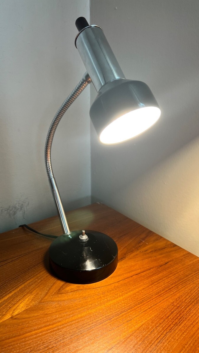 Vintage Modern Era Black Chrome Minimalist Desk Lamp Attention Mad