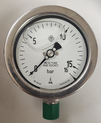 Mcdaniel Controls 4'' (0-16 Bar) Pressure Gauge AB50210 AB00824 1/2'' BSPT *NDA*