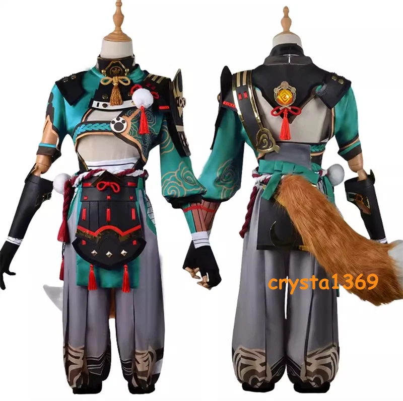 Game Genshin Impact Gorou Anime Suit Men's Cosplay Costumes Jumpsuit Props Tails - Image 4 of 4