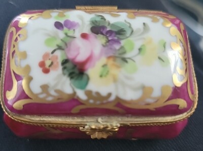 limoges trinket box peint main vintage 
