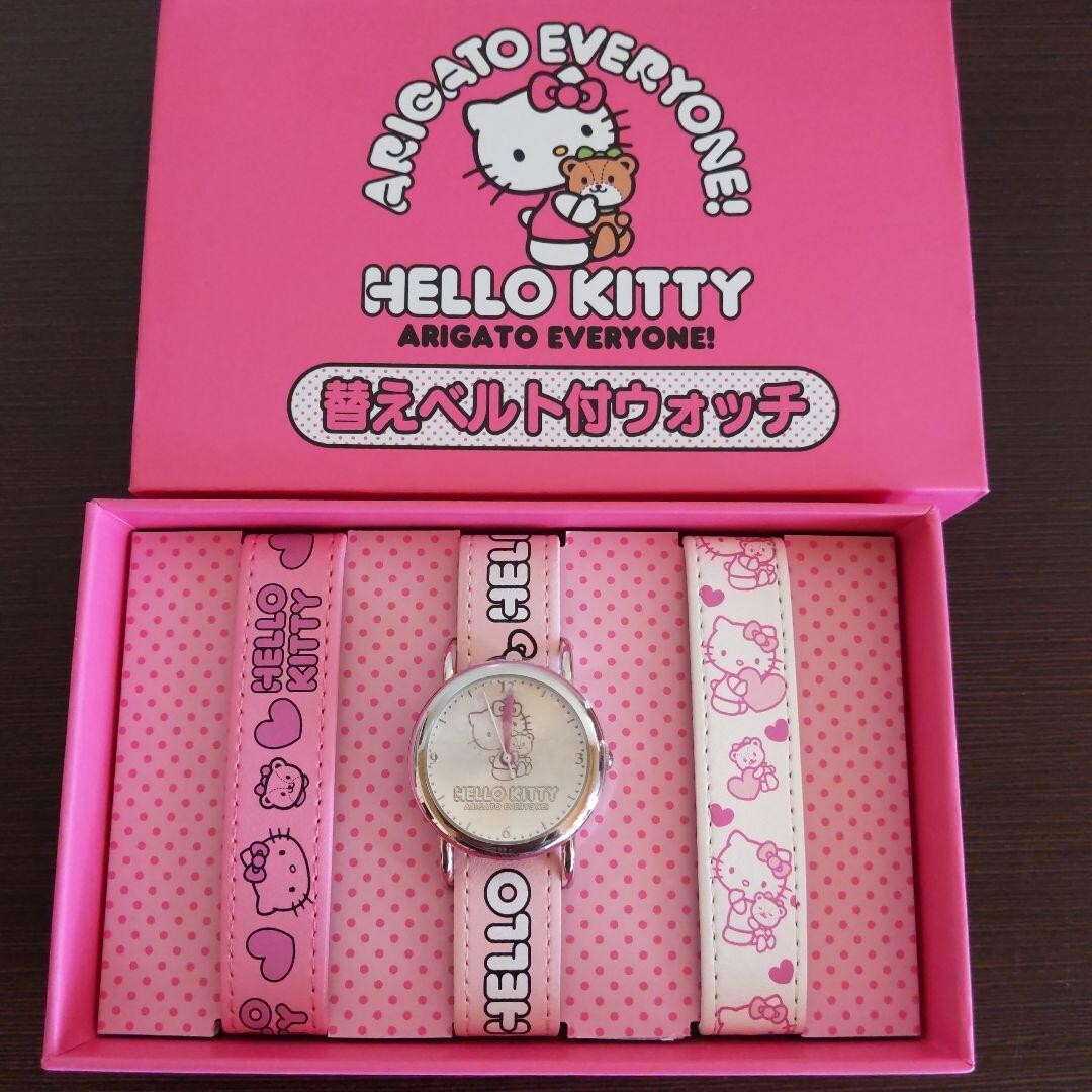 【稼働中】Hello Kitty 40周年記念モデル 時計 シルバー/ピンク Sanrio Hello Kitty Watch with Belt Exchanger 40th