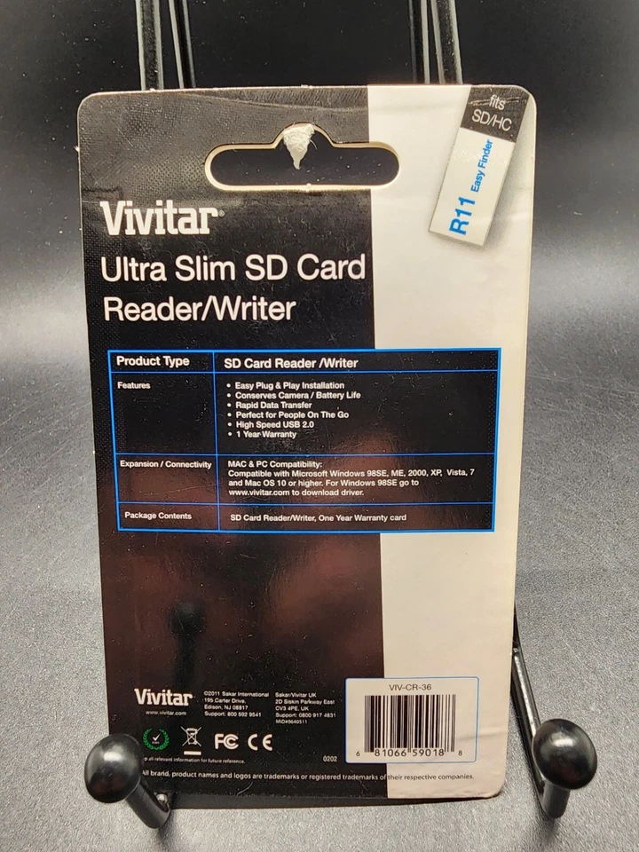 Vivitar Hi-Speed CR-35 SD USB 2.0 Card Reader Compatible with SD, SDHC, MMC & Mi - Image 3 of 3