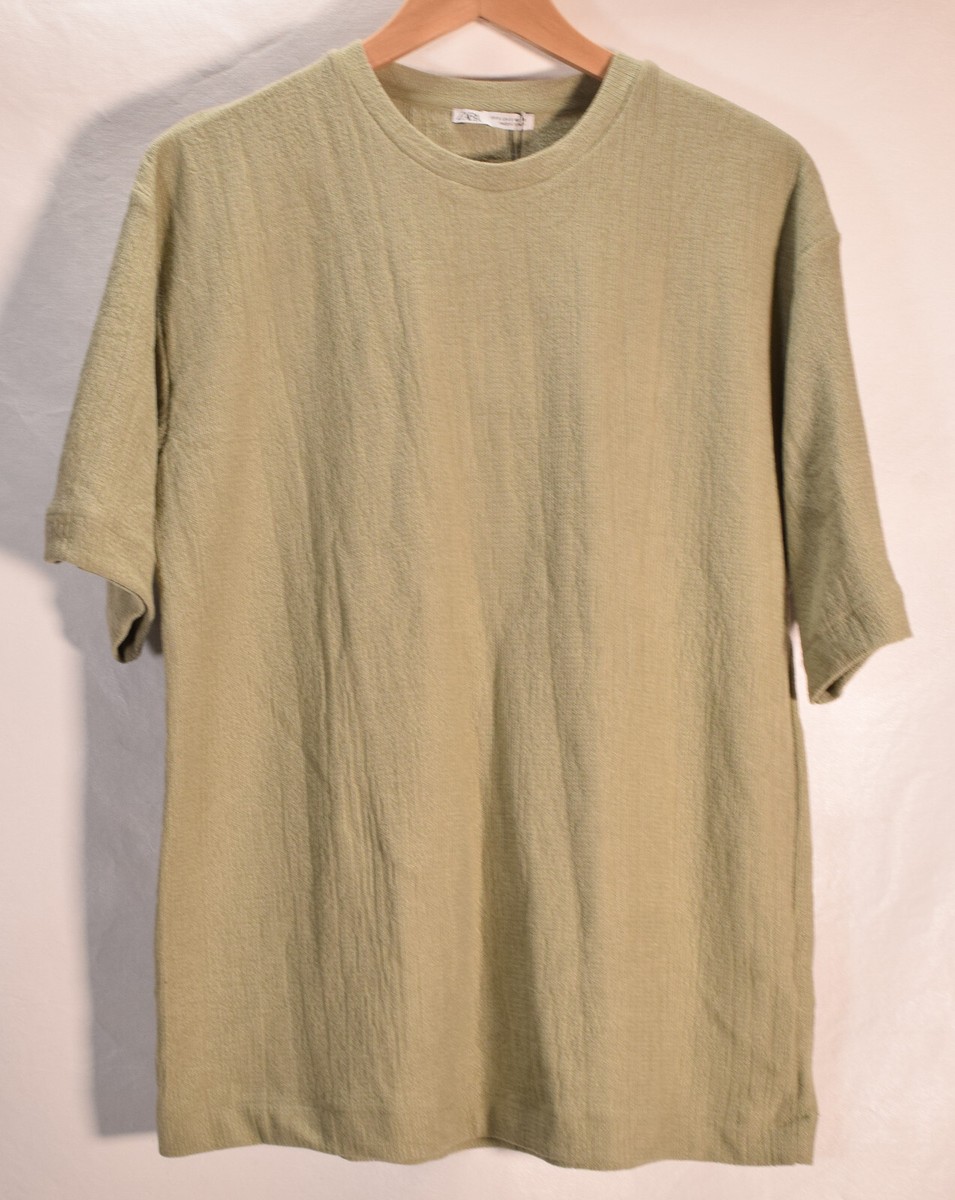 Zara Mens SS T-Shirt Green S NWT