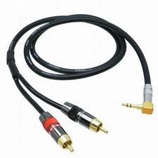 CANARE DIY Insert Leads L-4E6S 3.5mm 90  stereo TRS to 2x Y RCA plug mono TS L R