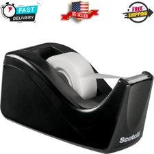 Scotch C60-BK Desktop Desk Tape Dispenser For Office, Heavy Duty, Black