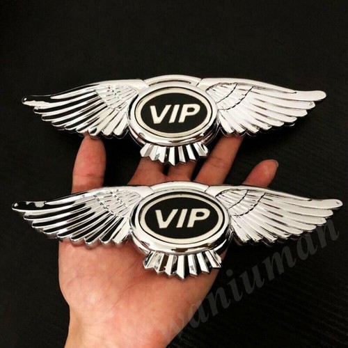2pcs Metal Luxury VIP Wings Car Bonnet Hood Badge Decals Sticker JDM ...