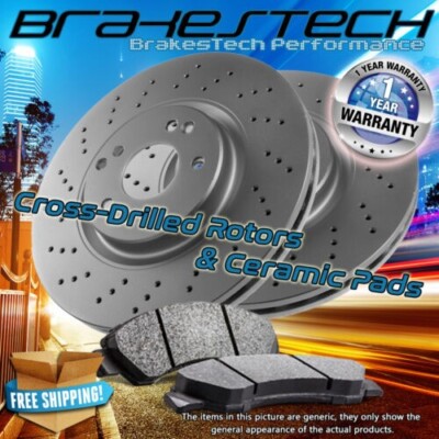 Front Drilled Brake Disc Rotors & Ceramic Pads for 2011-2018 BMW X5 xDrive50i