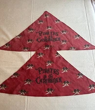 Disney Set of 2 Mickey Pirates of the Caribbean Red Bandana Scarf