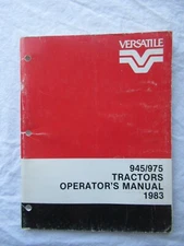 1983 Versatile 945 975 Tractor Operator's Manual includes elect wiring diagrams