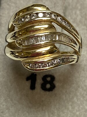 Affinity QVC 14kyellow Gold Diamond Ring Size