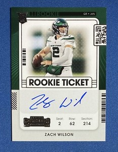 2021 Panini Contenders Zach Wilson Variation SP Rookie Ticket Auto RC Jets #102