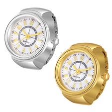Ring Watch Elastic Band Quartz Analog Creative Finger Watch Jewelry Gift Women