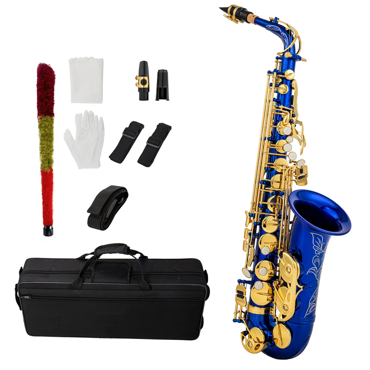 alto saxophone, blue nickel plated saxophones