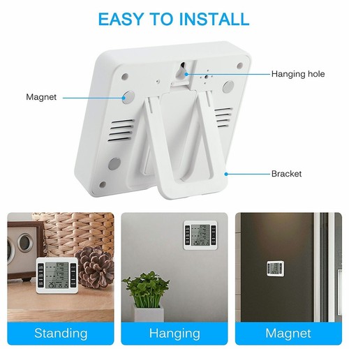 Wireless Fridge Thermometer Digital Freezer Alarm Home Gauge Monitor 2 Sensors - Picture 4 of 10