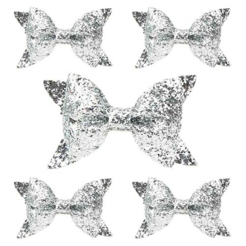 5 Packs Baby Toddler Girl Sequin Glittery Elastic Bow Headband Shiny Hair Band - Picture 19 of 24