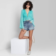 Women's Super-High Rise Cut-Off Jean Shorts - Wild Fable - Size 4