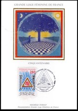 2967+FDC  CARTE  1er JOUR    SUR SOIE    GRANDE LOGE FEMININE DE FRANCE
