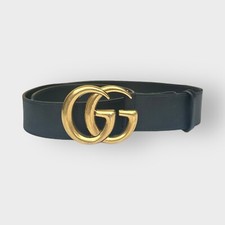 Authentic Gucci Belt Marmont Black Leather Golden Buckle Classic GG size 75/30