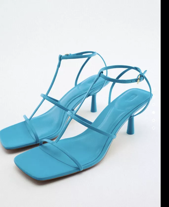 Blue strappy shoes sale
