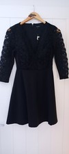 BNWT River Island black lace sleeve [party event cocktail dress size 8